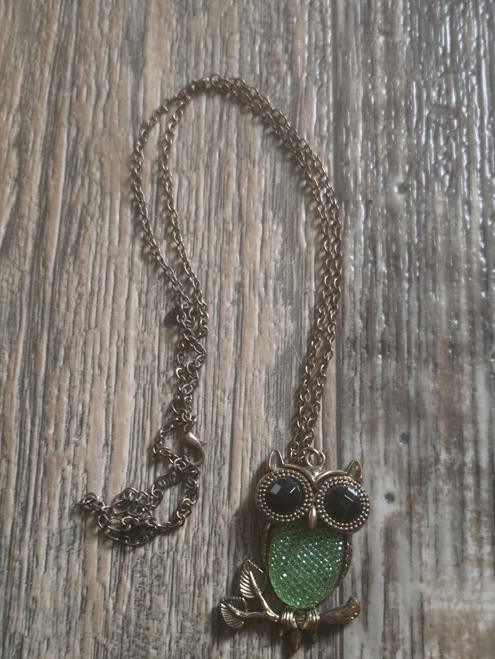Green Owl Pendant Necklace - Women Jewelry